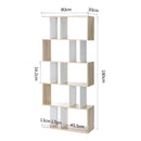 Artiss 5 Tier Display Book Storage Shelf Unit - White Brown