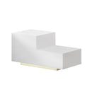 Artiss Bedside Tables 2 Drawers Side Table RGB LED High Gloss Nightstand White