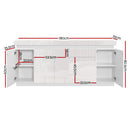 Artiss 180cm LED Buffet Sideboard Cabinet High Gloss Storage Cupboard Drawers