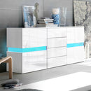 Artiss Buffet Sideboard Cabinet High Gloss RGB LED Storage Cupboard Doors Drawer