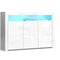 Artiss Buffet Sideboard Cabinet Storage LED High Gloss Cupboard 3 Doors White