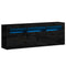 Artiss TV Cabinet Entertainment Unit Stand RGB LED High Gloss Furniture Storage Drawers Shelf 200cm Black