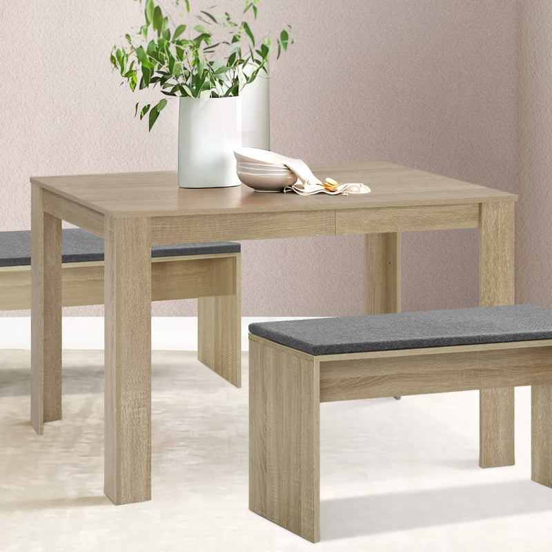 Artiss Wooden Dining Table NATU 120cm 4 Seater Kitchen Rectangular Modern Oak