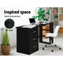 Artiss Office Computer Desk Student Study Table Workstation 3 Drawers 120cm Black