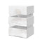 Artiss Bedside Table Side Unit RGB LED Lamp 3 Drawers Nightstand Gloss Furniture White