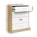 Artiss Chest of Drawers Tallboy Dresser Table Bedroom Storage White Wood Cabinet