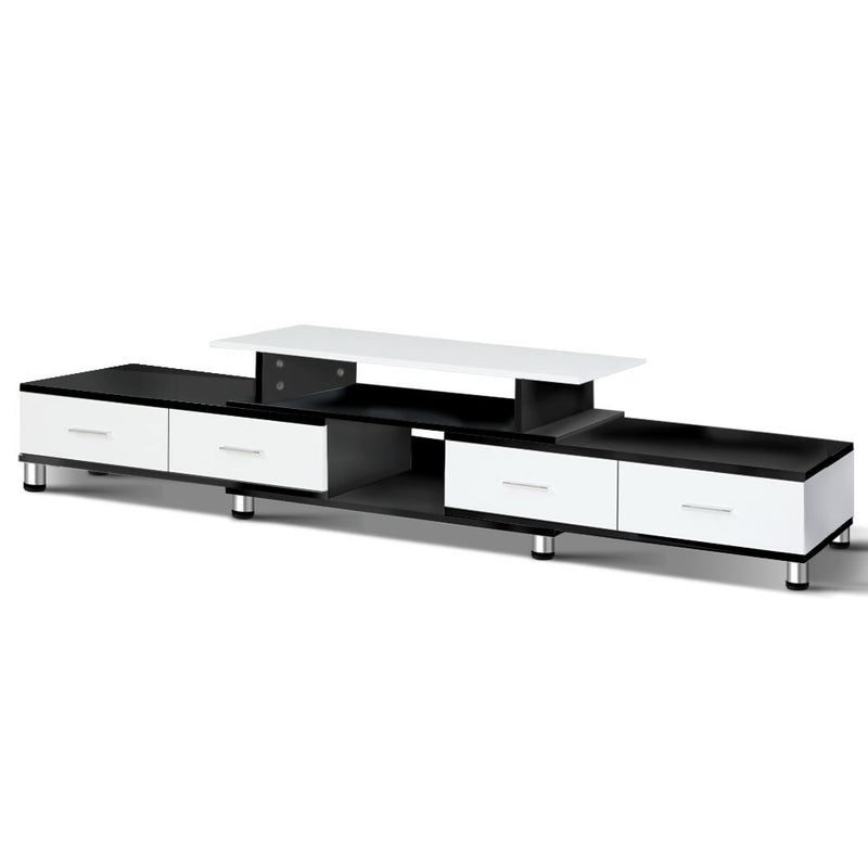 Artiss TV Cabinet Entertainment Unit Stand Wooden 160CM To 220CM Storage Drawers Black White