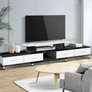 Artiss TV Cabinet Entertainment Unit Stand Wooden 160CM To 220CM Storage Drawers Black White