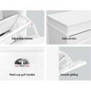 Artiss Shoe Cabinet Shoes Storage Rack White Organiser Shelf Cupboard 18 Pairs Drawer