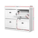Artiss Shoe Cabinet Shoes Storage Rack Organiser White Shelf Drawer Cupboard 24 Pairs