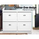 Artiss Shoe Cabinet Shoes Storage Rack Organiser White Shelf Drawer Cupboard 24 Pairs
