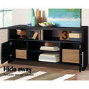 Artiss Entertainment Unit with Cabinets - Black
