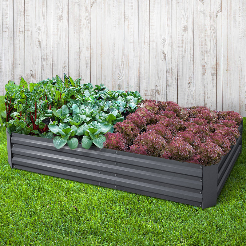 Greenfingers 180x90x30CM Galvanised Raised Garden Bed Steel Instant Planter