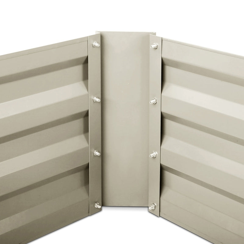 Greenfingers Garden Bed 2PCS 210X90X30cm  Galvanised Steel Raised Planter Cream