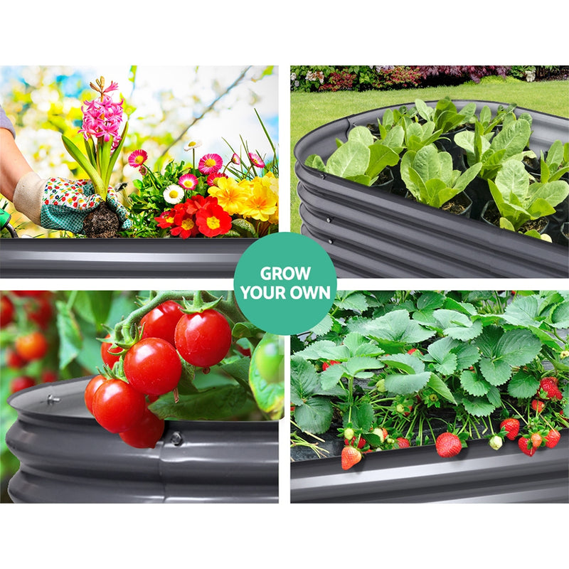 Greenfingers 160X80X42CM Galvanised Raised Garden Bed Steel Instant Planter