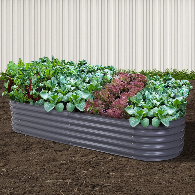 Greenfingers 240X80X42CM Galvanised Raised Garden Bed Steel Instant Planter