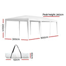 Instahut Gazebo 3x9 Wedding Party Marquee Tent Outdoor Event Camping Shade White