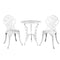 Gardeon Outdoor Furniture Chairs Table 3pc Aluminium Bistro White