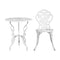 Gardeon Outdoor Furniture Chairs Table 3pc Aluminium Bistro White