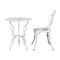 Gardeon Outdoor Furniture Chairs Table 3pc Aluminium Bistro White