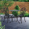 Gardeon 3PC Outdoor Setting Cast Aluminium Bistro Table Chair Patio Black