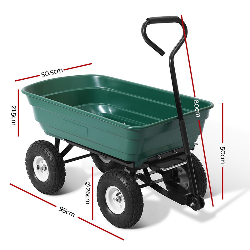 Gardeon 75L Garden Dump Cart - Green