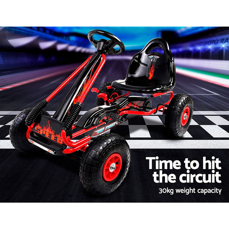 RIGO Kids Pedal Go Kart Car Ride On Toys Racing Bike Red
