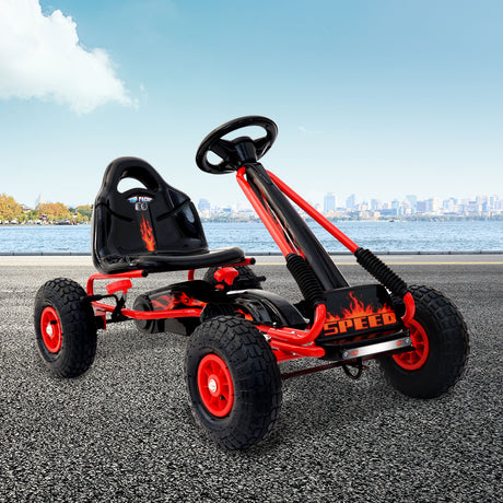 RIGO Kids Pedal Go Kart Car Ride On Toys Racing Bike Red