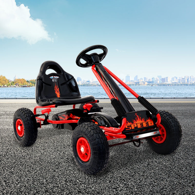RIGO Kids Pedal Go Kart Car Ride On Toys Racing Bike Red