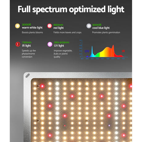 Greenfingers Grow Tent 2200W LED Grow Light Hydroponics Kits System 1.2x1.2x2M