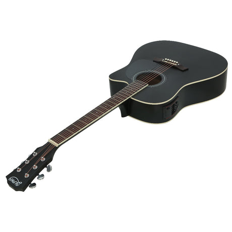 Alpha 41 Inch Electric Acoustic Guitar Wooden Classical Full Size EQ Bass Black