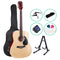 ALPHA 41 Inch Wooden Acoustic Guitar with Accessories set Natural Wood