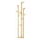 Clothes Rack Coat Stand 165cm 9 Hooks Tree Shelf Bamboo