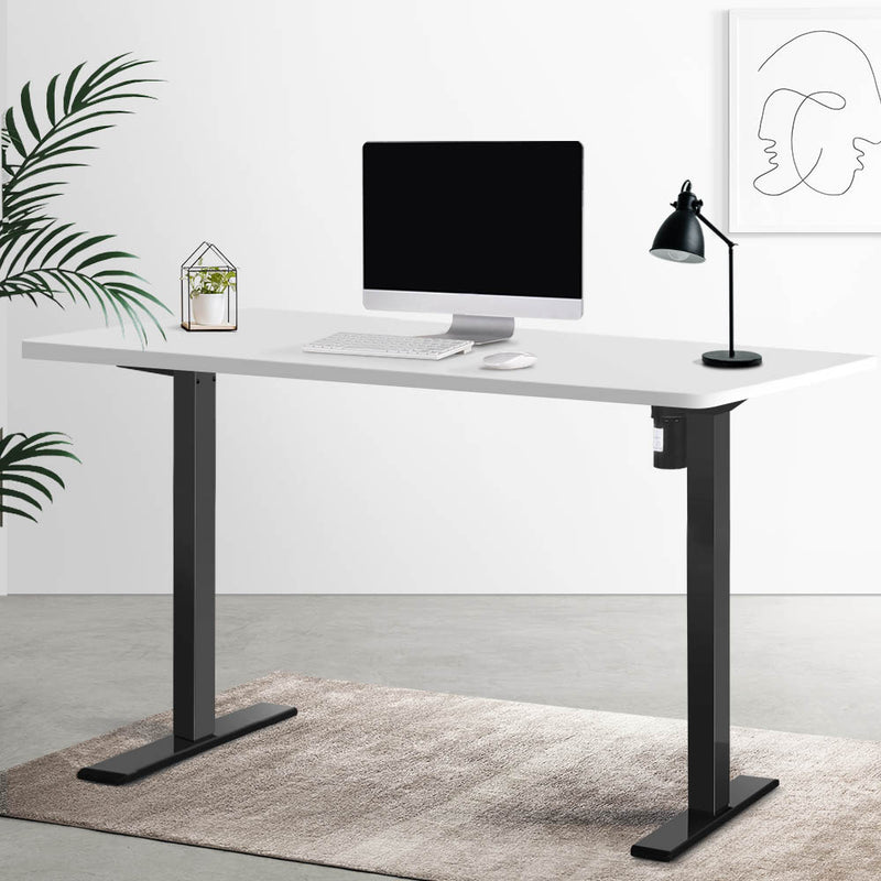 Artiss Electric Standing Desk Motorised Sit Stand Desks Table Black White 140cm