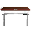 Artiss Electric Standing Desk Adjustable Sit Stand Desks Grey Walnut 140cm