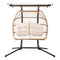Gardeon Outdoor Furniture Lounge Hanging Swing Chair Egg Hammock Stand Rattan Wicker Latte