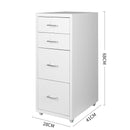 4 Tiers Steel Orgainer Metal File Cabinet With Drawers Office Furniture White