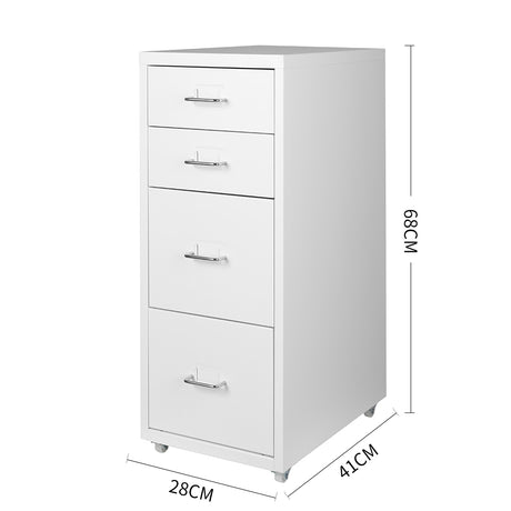 4 Tiers Steel Orgainer Metal File Cabinet With Drawers Office Furniture White