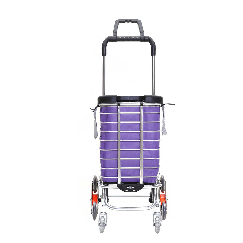 Foldable Shopping Cart Trolley Stainless Steel Basket Luggage Grocery Portable