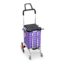 Foldable Shopping Cart Trolley Stainless Steel Basket Luggage Grocery Portable