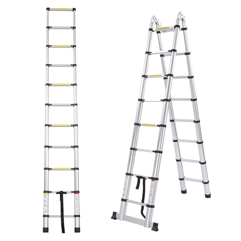 2.6M Telescopic Aluminium Multipurpose Ladder Extension Alloy Extendable Step