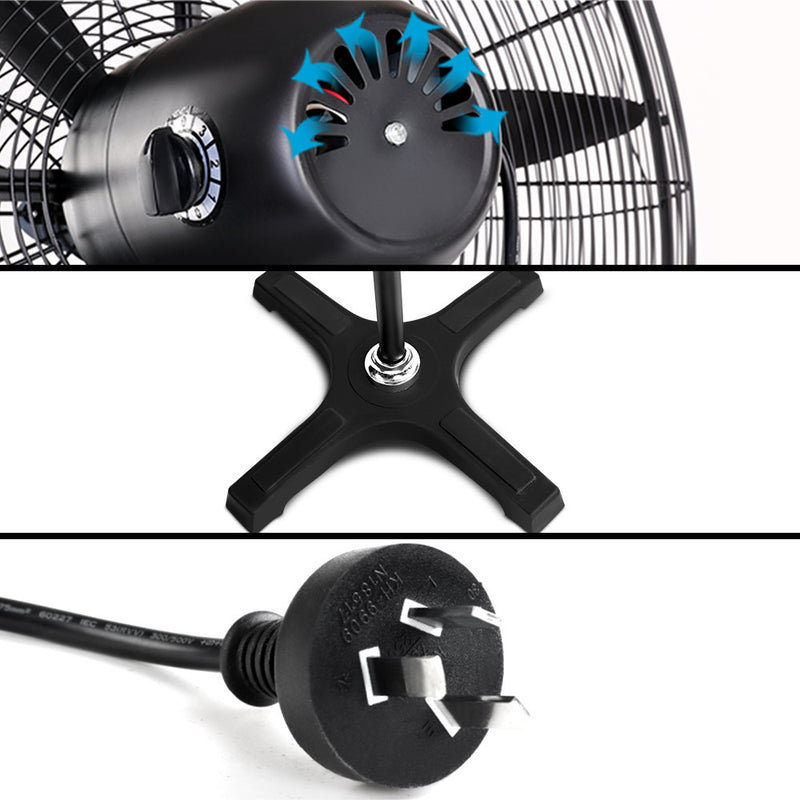 Devanti Adjustable Industrial Standing Fan - Black
