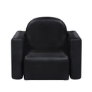 Keezi Kids Sofa Armchair Black PU Leather Convertible Chair Table Couch Children
