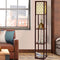 Artiss Floor Lamp Wood Shelf Morden Living Bedroom Lighting Storage Organizer