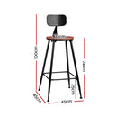 Artiss 4x Vintage Industrial Bar Stool Retro Barstools Dining Chairs Kitchen