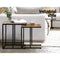 Artiss Coffee Table Nesting Side Tables Wooden Rustic Vintage Metal Frame