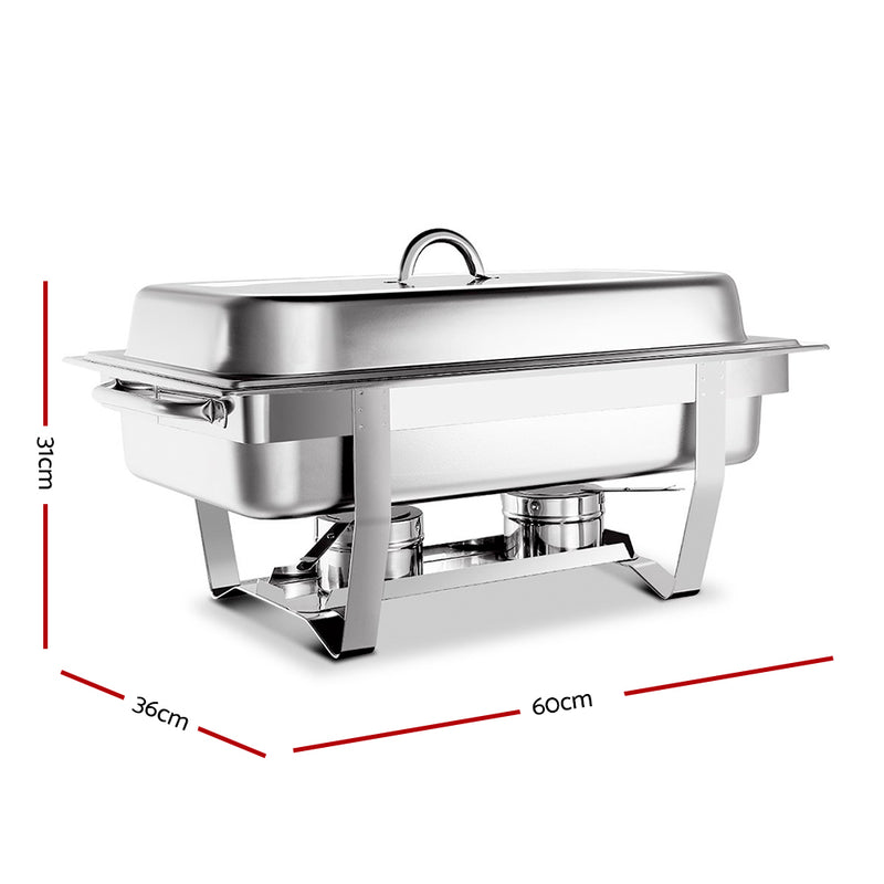 Emajin 9L Bain Marie Bow Chafing Dish Set Stainless Steel Food Buffet Warmer