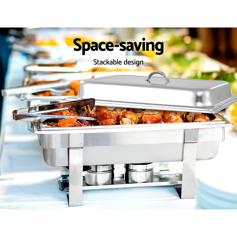 Emajin 9L Bain Marie Bow Chafing Dish Set Stainless Steel Food Buffet Warmer