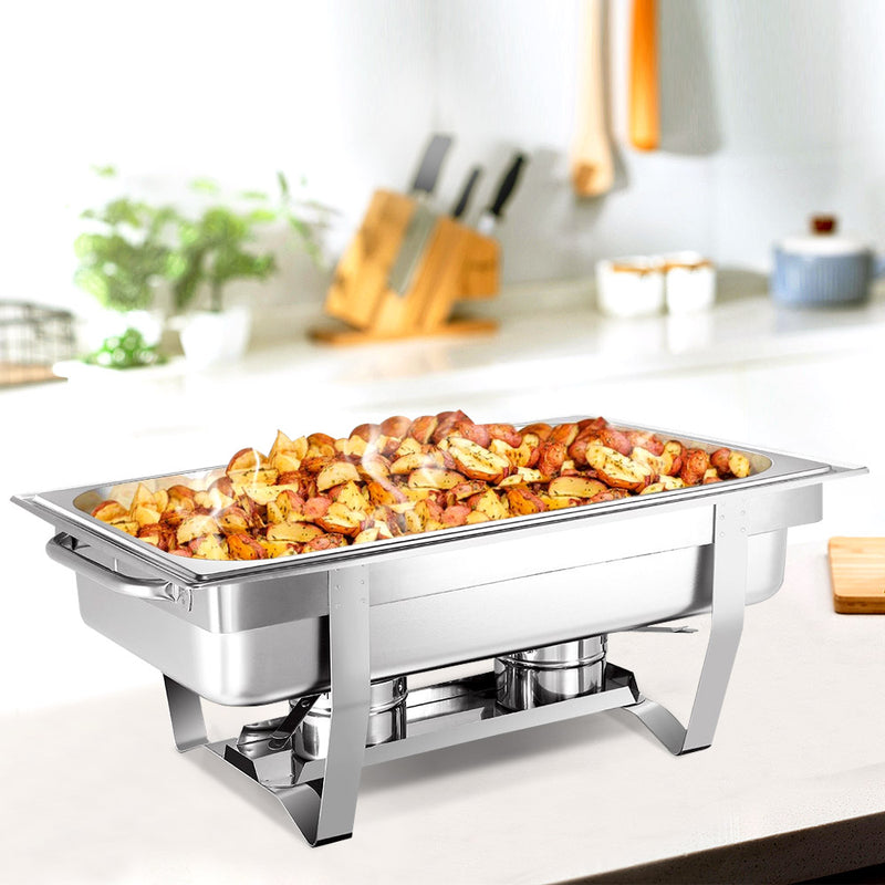 Emajin 9L Bain Marie Bow Chafing Dish Set Stainless Steel Food Buffet Warmer