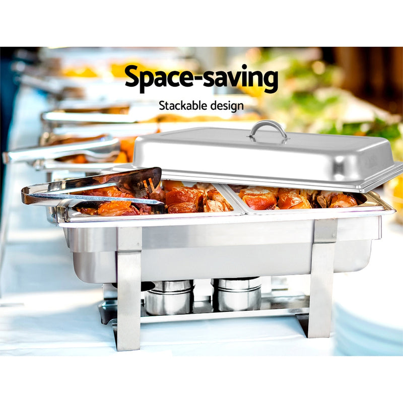 Emajin 9L Bain Marie Chafing Dish 4.5Lx2 Stainless Steel Buffet Food Stackable